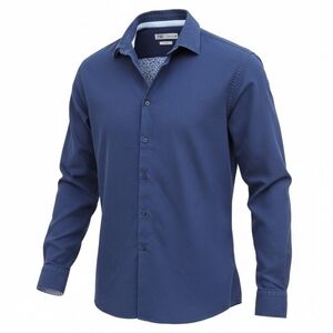 Zara Men's Navy Button-Down Shirt